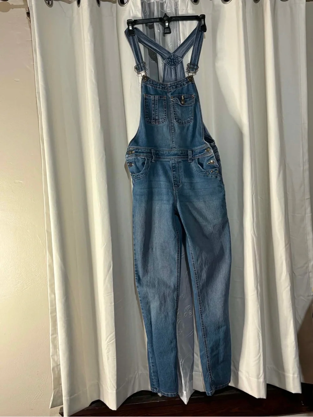 Y2K Jordache Girls Classic Blue Denim Bib Overalls size 14/16 XL